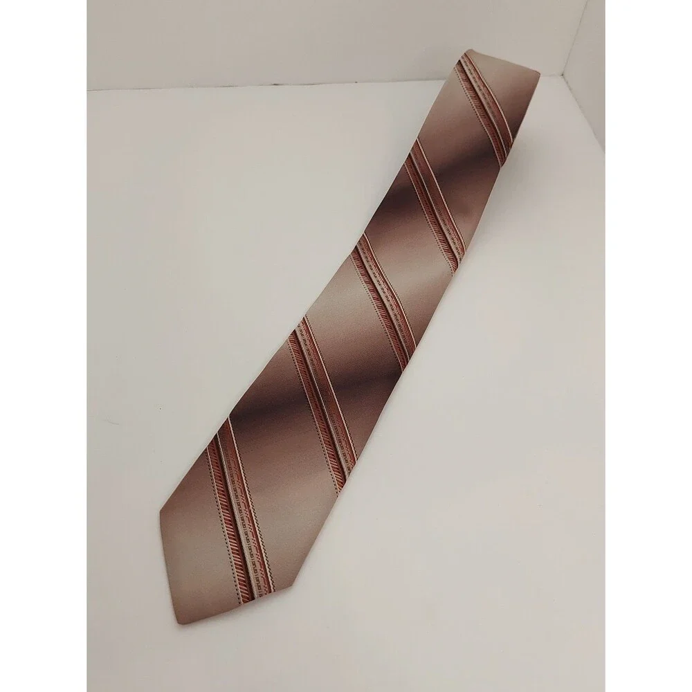 Orsini Men's Tie Ombre Brown Tan Striped